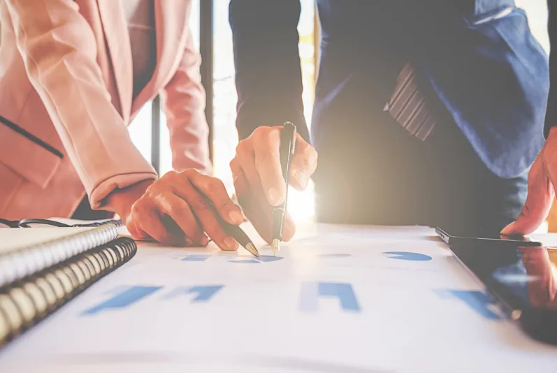 Wayfinding signage in hospital corridor